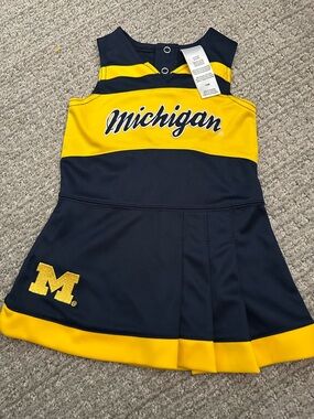 Michigan Cheer Dress in Navy and Yellow